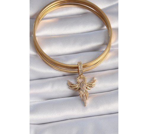 Pirinç Gold Renk Zirkon Taşlı Anka Kuşu Model Ajda Charm Pirinç Gold Renk Zirkon Taşlı Anka Kuşu Model Ajda Charm