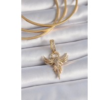 Pirinç Gold Renk Zirkon Taşlı Anka Kuşu Model Ajda Charm