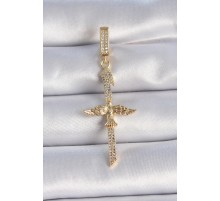 Pirinç Gold Renk Zirkon Taş Detaylı Elif Model Anka Kuşu Figür Ajda Charm