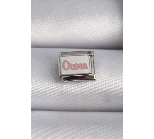 316L Çelik Gümüş Renk Beyaz Pembe Ouma İşlemeli Nomination Charm 316L Çelik Gümüş Renk Beyaz Pembe Ouma İşlemeli Nomination Charm