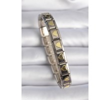 316L Çelik Gümüş Renk Gold Kalp İşleme Nomination Charm Bileklik