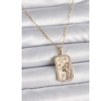 316L Çelik Gold Renk Zincir Başak Burcu Zirkon Taşlı Kadın Kolye