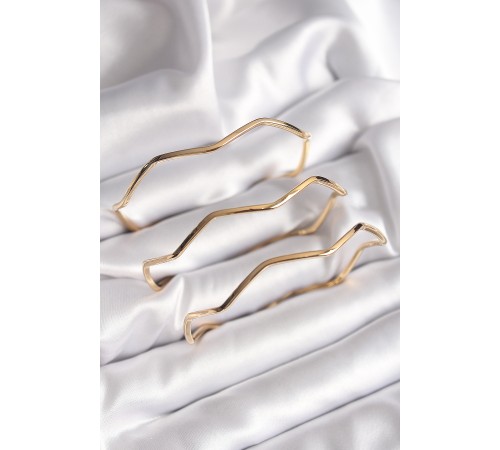 316L Çelik Gold Renk 65 mm Zikzak Model Ajda Bilezik