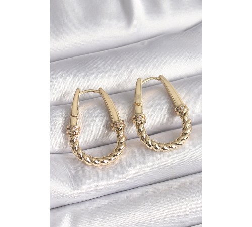 316L Çelik Gold Renk Burgu Halka Model Kadın Küpe 316L Çelik Gold Renk Burgu Halka Model Kadın Küpe