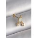 316L Çelik Gold Renk Beyaz Mineli Kalp Sallantı Zirkon Taşlı Tragus Piercing