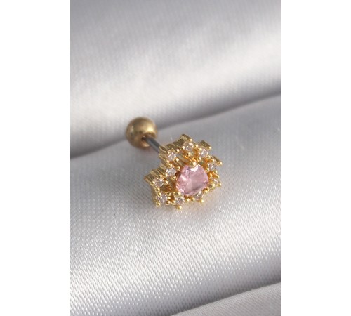 316L Çelik Gold Renk Zirkon Taşlı Kalp Tragus Piercing 316L Çelik Gold Renk Zirkon Taşlı Kalp Tragus Piercing