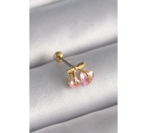 316L Çelik Gold Renk Pembe Zirkon Taşlı Kalp Tragus Piercing 316L Çelik Gold Renk Pembe Zirkon Taşlı Kalp Tragus Piercing