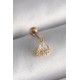 316L Çelik Gold Renk Üçgen Zirkon Taşlı Tragus Piercing