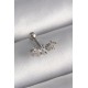 316L Çelik Gümüş Renk Zirkon Taşlı Çiçek Tragus Piercing