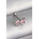 316L Çelik Gümüş Renk Pembe Zirkon Taşlı Fiyonk Tragus Piercing