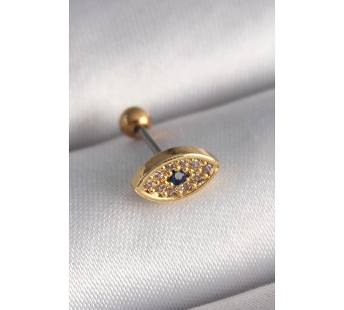 316L Çelik Gold Renk Zirkon Taşlı Göz Tragus Piercing 316L Çelik Gold Renk Zirkon Taşlı Göz Tragus Piercing