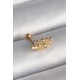 316L Çelik Gold Renk Zirkon Taşlı Dal Tragus Piercing