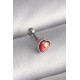 316L Çelik Gümüş Renk Kırmızı Mineli Kalp Tragus Piercing