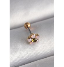 316L Çelik Gold Renk Zirkon Taşlı Çiçek Tragus Piercing