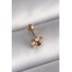 316L Çelik Gold Renk Zirkon Taşlı Çiçek Tragus Piercing