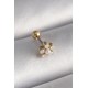 316L Çelik Gold Renk Zirkon Taşlı Çiçek Model Tragus Piercing