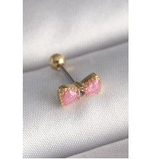 316L Çelik Gold Renk Pembe Fiyonk Model Tragus Piercing