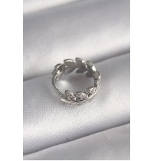316L Çelik Gümüş Renk Zirkon Taşlı Yaprak Model Tragus Piercing