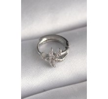 316L Çelik Gümüş Renk Zirkon Taşlı Deniz Yıldızı Model Tragus Piercing