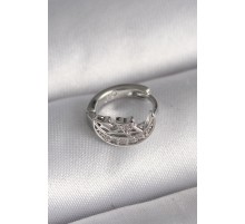 316L Çelik Gümüş Renk Zirkon Taşlı Ay Yıldız Model Tragus Piercing