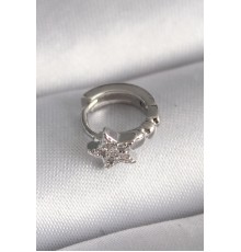 316L Çelik Gümüş Renk Zirkon Taşlı Yıldız Model Tragus Piercing