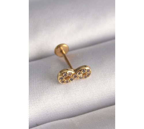 316L Çelik Gold Renk Zirkon Taşlı Sonsuzluk Model Tragus Piercing 316L Çelik Gold Renk Zirkon Taşlı Sonsuzluk Model Tragus Piercing