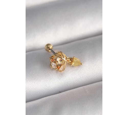 316L Çelik Gold Renk Zirkon Taşlı Sallantı Kalp Detay Tragus Piercing 316L Çelik Gold Renk Zirkon Taşlı Sallantı Kalp Detay Tragus Piercing