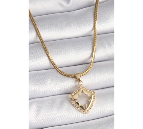 316L Çelik Gold Renk İtalyan Zincir Zirkon Taşlı Kutup Yıldız İşleme Kadın Kolye 316L Çelik Gold Renk İtalyan Zincir Zirkon Taşlı Kutup Yıldız İşleme Kadın Kolye
