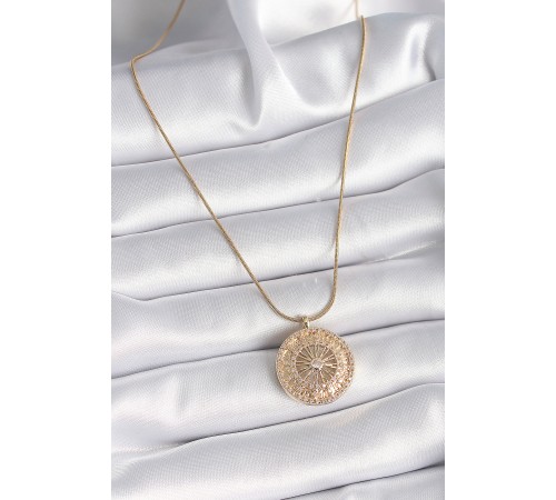 316L Çelik Gold Renk Zirkon Taşlı 12 Burç Madalyon Model Kadın Kolye 316L Çelik Gold Renk Zirkon Taşlı 12 Burç Madalyon Model Kadın Kolye