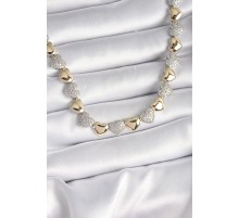 Pirinç Mix Renk Zirkon Taşlı Kalp Model VIP Exclusive Seri Kadın Kolye