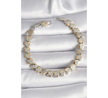 Pirinç Mix Renk Kalp Model Zirkon Taşlı VIP Seri Kadın Bileklik