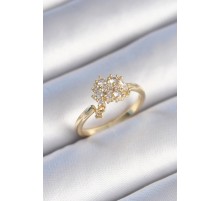 Pirinç Gold Renk Zirkon Taşlı Kadın Yüzük