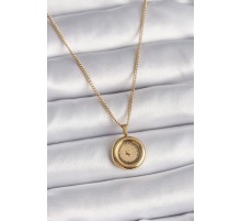 316L Çelik Gold Renk Zincir Gold Altın Model Kadın Kolye