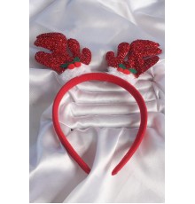 Yılbaşı Temalı Simli Geyik Boynuzu Figürlü Taç