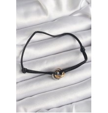 Siyah Renk İpli Asansörlü Mix Renk Çelik Halka Model Kadın Bileklik