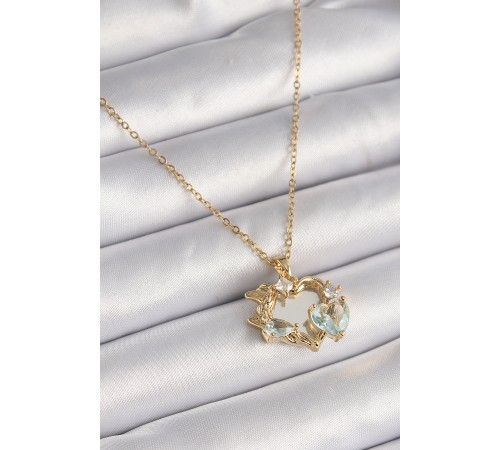 316L Çelik Gold Renk Zincir Ayna Kalp Model Zirkon Taşlı Kalp Model Kadın Kolye 316L Çelik Gold Renk Zincir Ayna Kalp Model Zirkon Taşlı Kalp Model Kadın Kolye