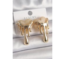 Pirinç Gold Renk Beyaz Sedefli Akan Kalp Model Kadın Küpe