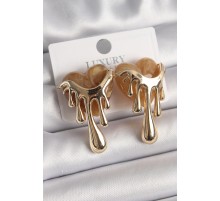 Pirinç Gold Renk Krem Sedefli Akan Kalp Model Kadın Küpe