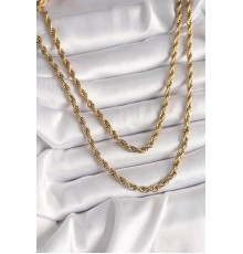 316L Çelik Gold Renk 1 Metre Burgu Zincir Kadın Kolye