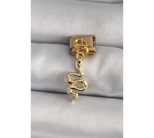 316L Çelik Gold Renk Sallantı Yılan Model Nomination Charm 316L Çelik Gold Renk Sallantı Yılan Model Nomination Charm