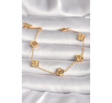 316L Çelik Gold Renk Baby Boy Yonca Model İşleme Detay Kadın Bileklik