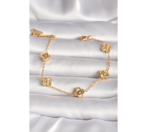 316L Çelik Gold Renk Baby Boy Yonca Model İşleme Detay Kadın Bileklik 316L Çelik Gold Renk Baby Boy Yonca Model İşleme Detay Kadın Bileklik