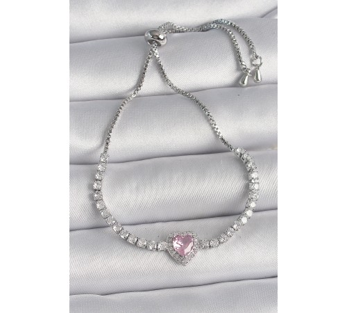 Pirinç Gold Renk Su Yolu Zirkon Taşlı Pembe Zirkon Taşlı Kalp Asansör Model Charm Kadın Bileklik Pirinç Gold Renk Su Yolu Zirkon Taşlı Pembe Zirkon Taşlı Kalp Asansör Model Charm Kadın Bileklik