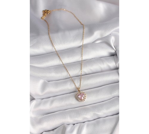 316L Çelik Gold Renk Zincir Pembe Zirkon Taşlı Kalp Model Kadın Kolye 316L Çelik Gold Renk Zincir Pembe Zirkon Taşlı Kalp Model Kadın Kolye