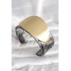 Siyah Mermer Desen Akrilik Plastik Gold Oval Plaka Model Vintage Kadın Bilezik