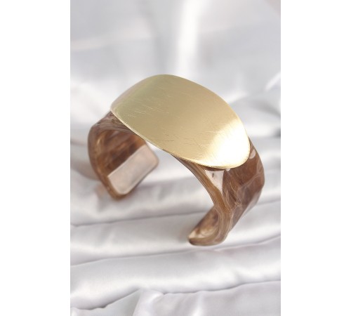 Kahverengi Mermer Desen Akrilik Plastik Gold Oval Plaka Model Vintage Kadın Bilezik Kahverengi Mermer Desen Akrilik Plastik Gold Oval Plaka Model Vintage Kadın Bilezik