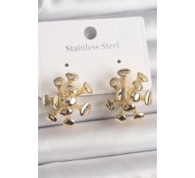 Pirinç Gold Renk Virüs Figür Model Kadın Küpe