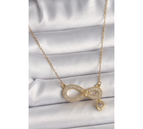 316L Çelik Gold Renk Zincir Zirkon Taşlı Sonsuzluk Model Sallantı Taşlı Kalp Detay Kadın Kolye 316L Çelik Gold Renk Zincir Zirkon Taşlı Sonsuzluk Model Sallantı Taşlı Kalp Detay Kadın Kolye