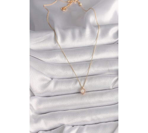 Pirinç Gold Renk Zirkon Taşlı Daire Kafes Model Kadın Kolye Pirinç Gold Renk Zirkon Taşlı Daire Kafes Model Kadın Kolye