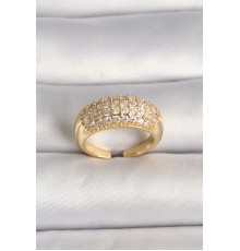 Pirinç Gold Renk Ayarlanabilir Zirkon Taşlı Kadın Yüzük